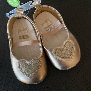 Carter's Shimmering Gold Heart Dress Shoes